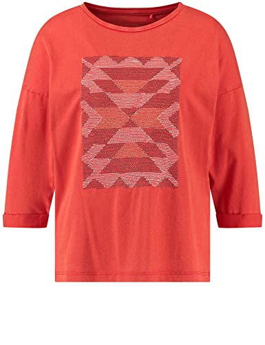 Taifun Damen T-shirt 3/4 Arm T Shirt, Chili Gemustert, 42 EU von Taifun