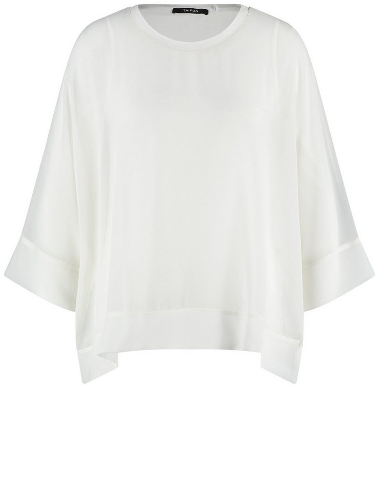 Taifun Fledermausshirt – Unifarbenes T-Shirt mit Rundhalsausschnitt und 1/2 Arm von Taifun