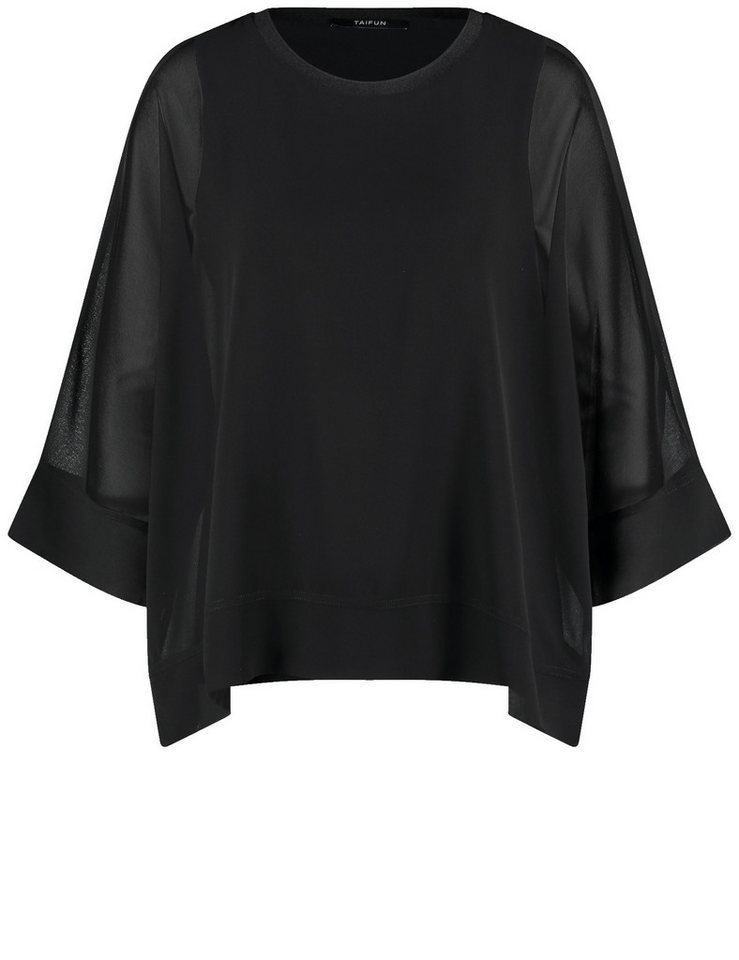 Taifun Fledermausshirt – Unifarbenes T-Shirt mit Rundhalsausschnitt und 1/2 Arm von Taifun