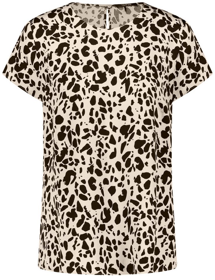 Taifun Kurzarmbluse – Kurzarmshirt mit Leo-Print und figurumspielender Passform von Taifun