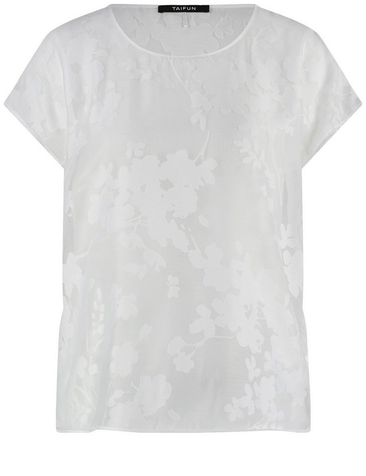 Taifun Kurzarmbluse – Unifarbenes T-Shirt mit Rundhalsausschnitt von Taifun