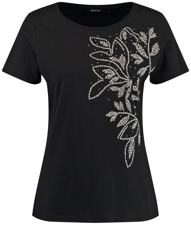 Taifun Kurzarmshirt Baumwoll-T-Shirt mit platziertem Print von Taifun