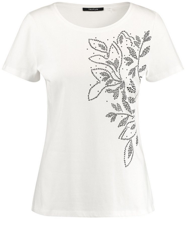 Taifun Kurzarmshirt Baumwoll-T-Shirt mit platziertem Print von Taifun