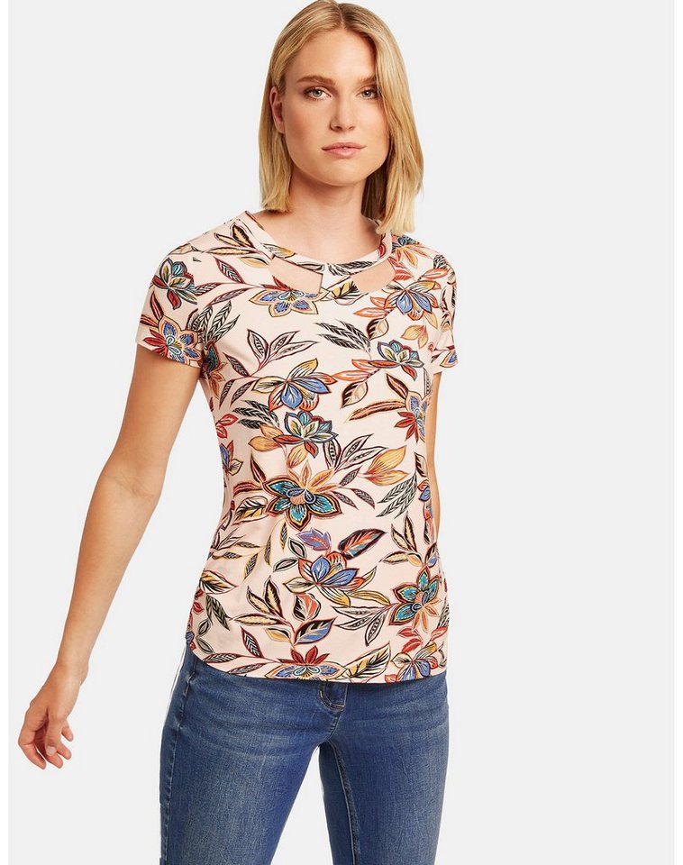 Taifun Kurzarmshirt Shirt mit Cut-Outs am Ausschnitt (1-tlg) von Taifun