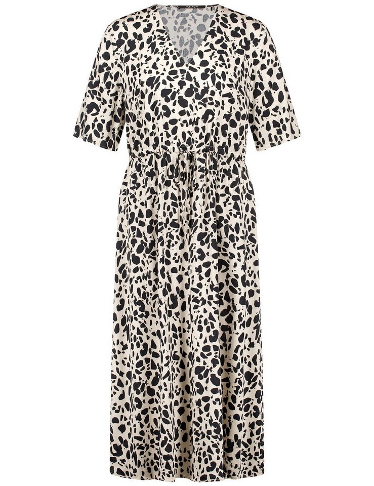 Taifun Midikleid – Kleid mit 3/4-Ärmeln, V-Ausschnitt und Animal Print von Taifun