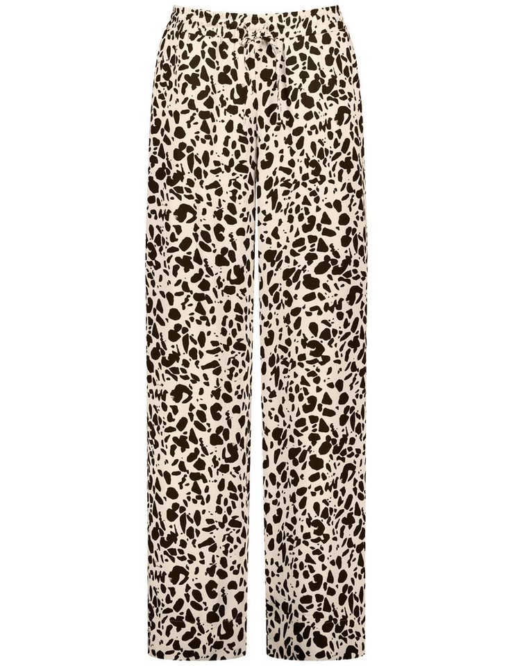 Taifun Stoffhose - Palazzo Hose mit Leomuster - elastischer Bund von Taifun