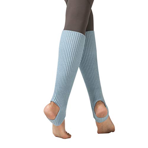 Taigood Damen Mädchen Ballettstulpen mit Fersenloch Beinwärmer Ballett Stulpen Legwarmer Armstulpen ca. 43 cm 80er Jahre 1980er Jahre Hellblau One size von Taigood