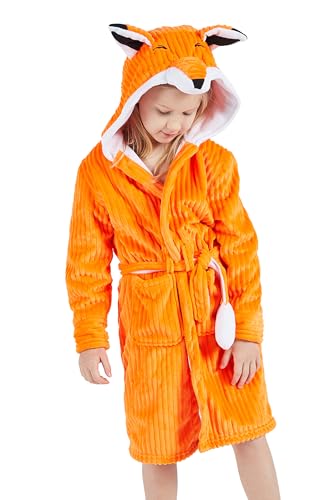 Taigood Kapuzen Bademantel Nachtwäsche Kinder Robe Jungen Mädchen Geschenke Weiche Pyjamas Fuchs von Taigood