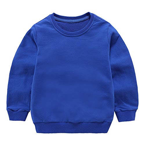 Taigood Kinder Pullover für Jungen Baumwolle Sweatshirt Langarm T Shirts Pullover Herbst Winter Alter 1-7 Jahre Blau 100cm/2-3Jahre von Taigood