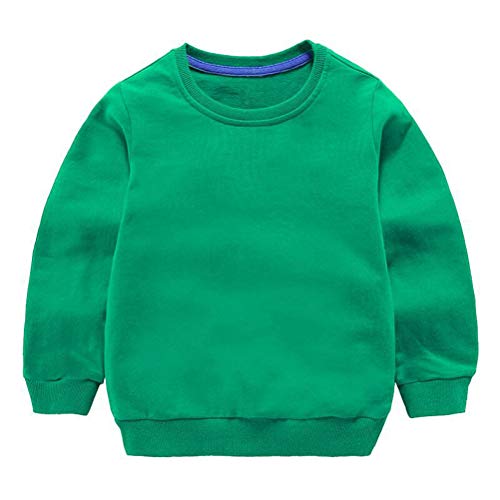 Taigood Kinder Pullover für Jungen Baumwolle Sweatshirt Langarm T Shirts Pullover Herbst Winter Alter 1-7 Jahre Grün 100cm/2-3Jahre von Taigood