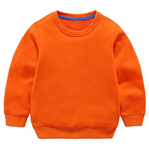 Taigood Kinder Pullover für Jungen Baumwolle Sweatshirt Langarm T Shirts Pullover Herbst Winter Alter 1-7 Jahre Orange 100cm/2-3Jahre von Taigood