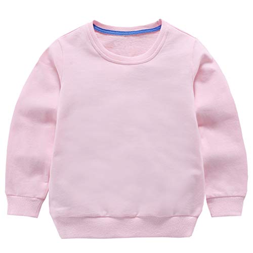 Taigood Kinder Pullover für Jungen Baumwolle Sweatshirt Langarm T Shirts Pullover Herbst Winter Alter 1-7 Jahre Rosa 110cm/3-4Jahre von Taigood