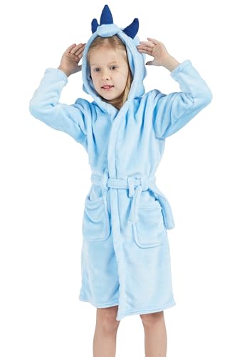 Taigood Kinder Robe Jungen Mädchen Flanell Mit Kapuze Schlaf Robe Bademantel Kinder Weichen Pyjamas Nachtwäsche Dinosaurie von Taigood