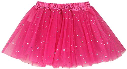 Taigood Mädchen Star Pailletten Ballett Rock Prinzessin Sparkling Dress-up Tutu Rose Rot One Size von Taigood