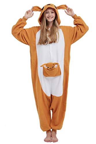 Taigood Pyjama Tier Cosplay Känguru Cartoonstil Animal Kigurumi Plüsch für Erwachsene Unisex von Taigood