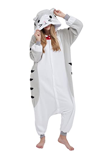 Taigood Pyjama Tier Cosplay Käse Katze Cartoonstil Animal Kigurumi Plüsch für Erwachsene Unisex von Taigood