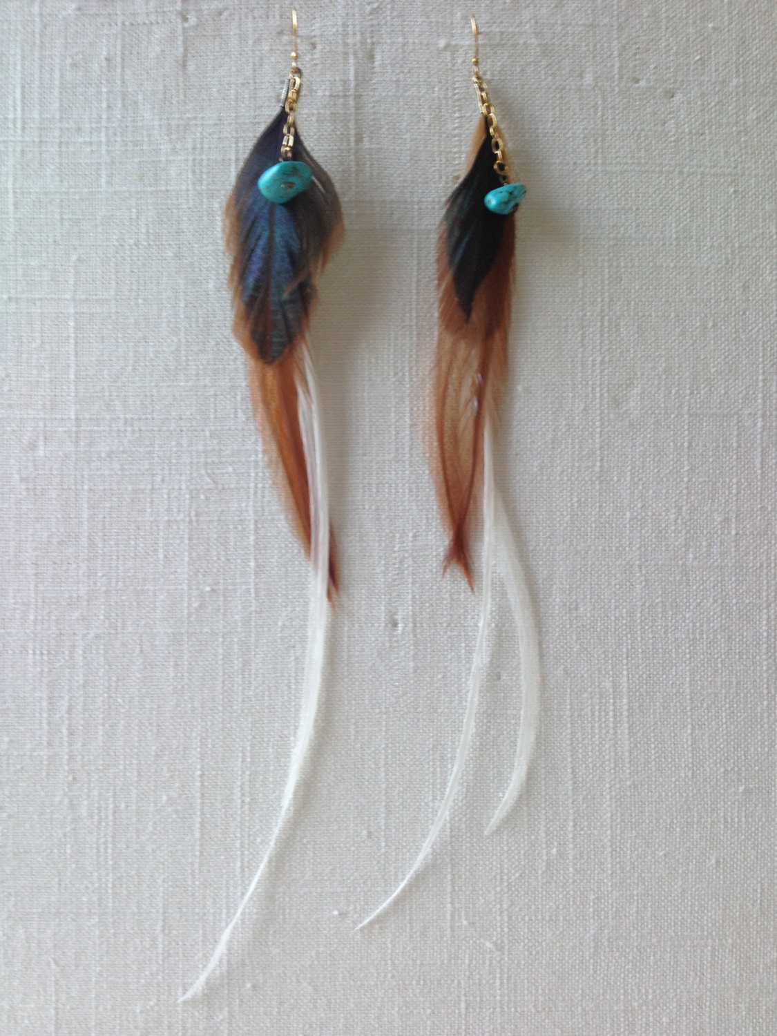 Türkise Feder Ohrringe Türkise Feder Ohrringe von TailfeatherDesignsNY