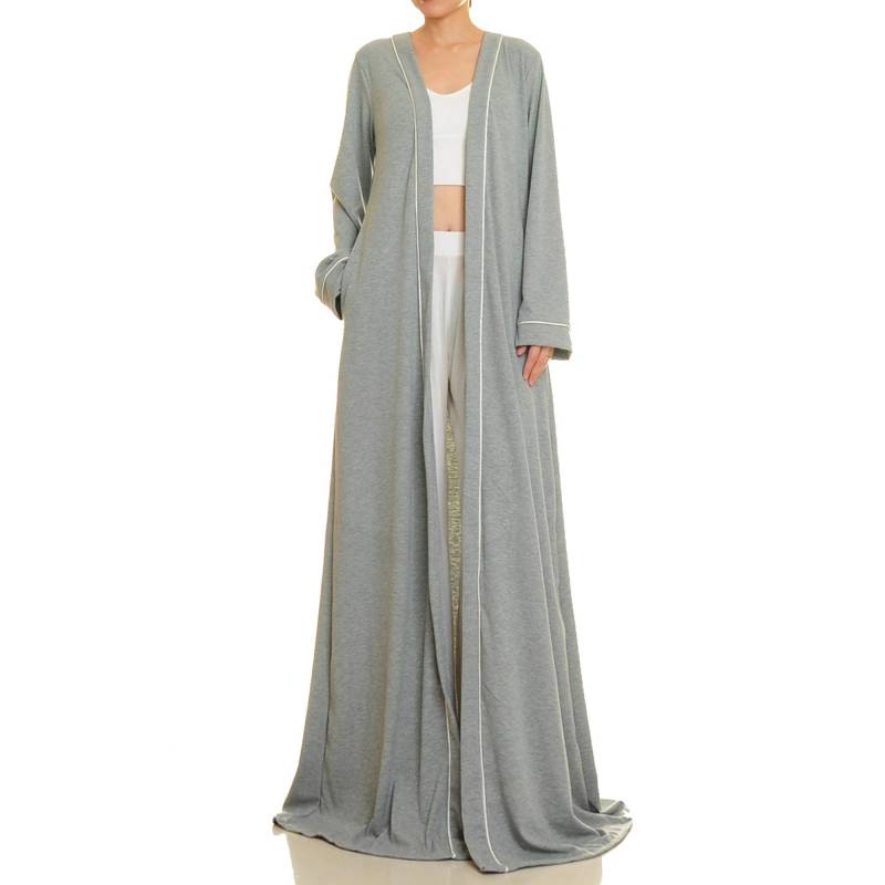 40% Abstand Graue Duster-strickjacke Mit Rippenstrick | Jacke Kimono Cover Up Haus Robe Loungewear Xs 6661 von Tailored2Modesty