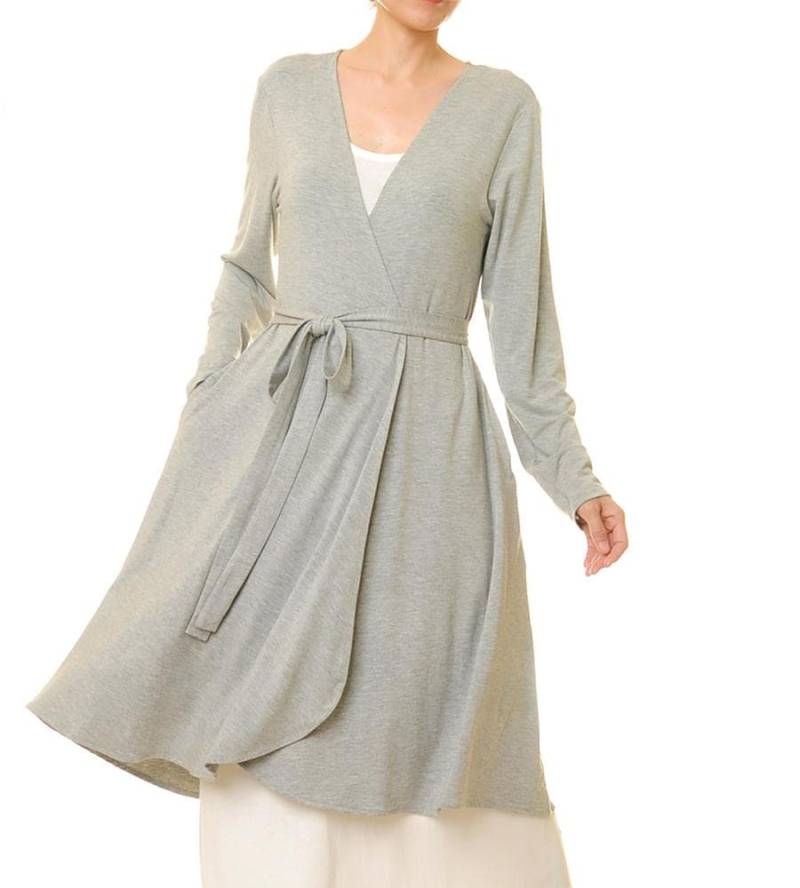 40% Abstand Heather Grey Duster Robe Layer Cardigan 6518-Schwarz 6517-Royal Blau 6520-Weiß 6519-Grau von Tailored2Modesty