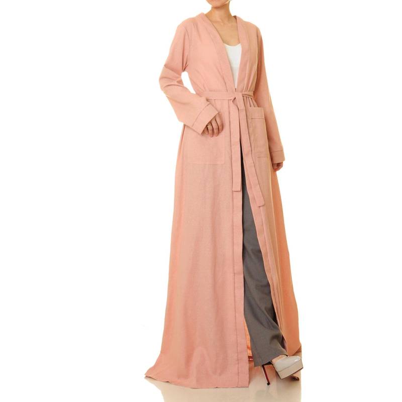 40% Abstand Rosa Leinen Baumwolle Kimono Robe Open-Front Cardigan Duster von Tailored2Modesty