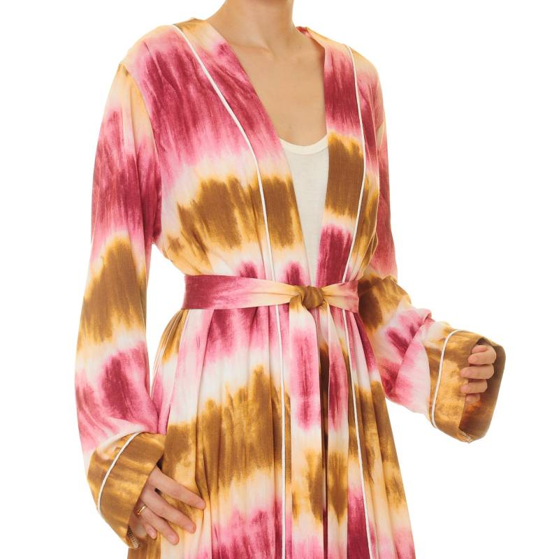 Tie Dye Bodenlange Robe | Langarm Kimono Duster Offene Strickjacke Strand Boho Coverup Festival Kleid Hausmantel Zum Lounging 6683 von Tailored2Modesty