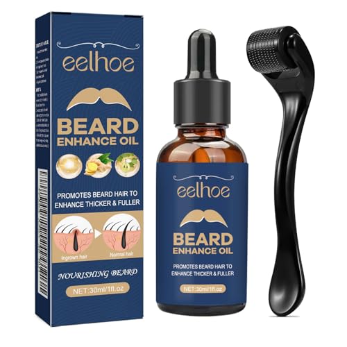 Bartwuchs Kit,Bartwachstum Set mit Bartroller,Bartwuchs Serum Öl/Beard Roller,Beard Growth Kit,Stimuliert Schnurrbart und Haarwachstum,Geschenke für Männer Vater von TaimeiMao