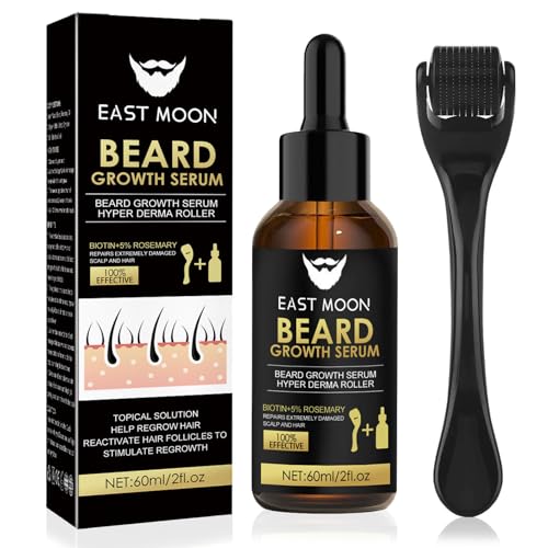 Bartwuchs Kit,Bartwachstum Set mit Bartroller,Bartwuchs Serum Öl/Beard Roller,Beard Growth Kit,Stimuliert Schnurrbart und Haarwachstum,Geschenke für Männer Vater von TaimeiMao