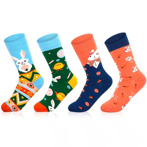 TaimeiMao Lustige Socken mit Ostern Motiv für Herren und Damen,Mehrfarbige Lange Baumwollsocken,Witzige Verrückte Socken,Ostergeschenke von TaimeiMao