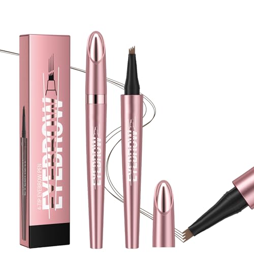 Microblading Augenbrauenstift 3D, Magischer Augenbrauenstift mit 4 Mikrogabelspitzen, Wasserfest Wischfest Langlebig, Eyebrow Pencil Härchenzeichnung Kann Leicht Natürliche Augenbrauen(Hellbraun) von TaimeiMao