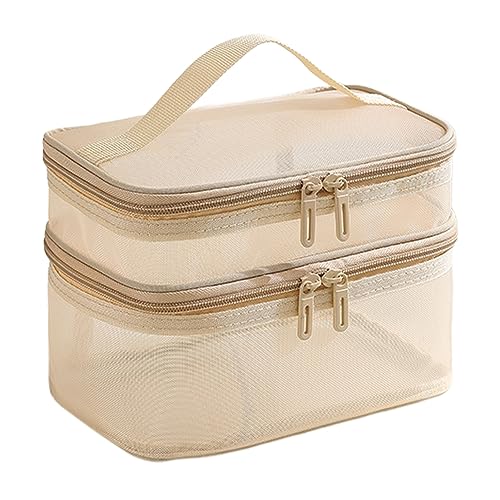 Tainrunse Aufbewahrungstasche, multifunktionale Damen-Mode-Kosmetiktasche, praktisch Beige von Tainrunse