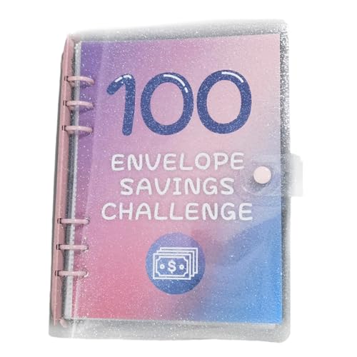 Tainrunse Family Savings Challenge Envelope Game 100-Tage-Kit Schnalle Befestigung Spaß Einfach Geld Sparen Planer Glitzer Rosa von Tainrunse