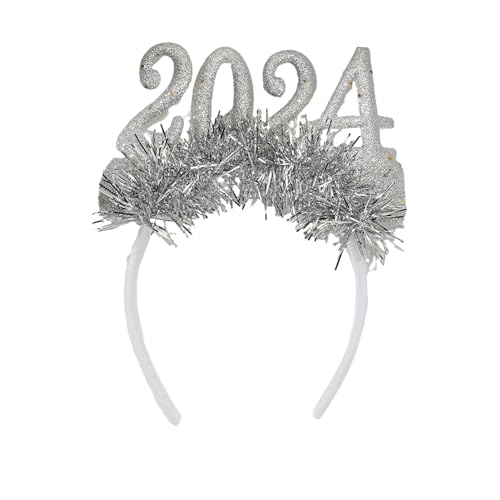 Tainrunse Haar-Accessoires, 2024, leichte Stirnbänder, 2024, Neujahrsparty, trendig, praktisch, perfekt sitzend, Kopfbedeckung, silberfarben von Tainrunse