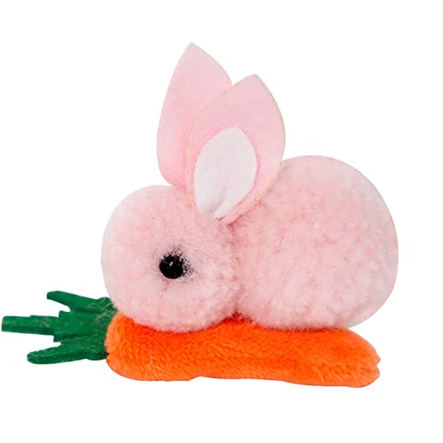 Tainrunse Kinder-Haarspange, flauschig, Plüsch, Haarschmuck, Kopfbedeckung, niedlicher Hase, Karotte, Ente, für Ostern, Rosa von Tainrunse