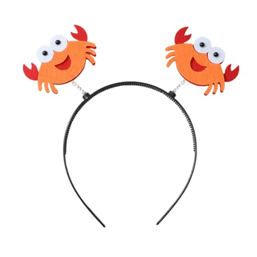 Tainrunse Leichtes Stirnband, verspieltes Haar-Accessoire, Krabbendekor, Stirnband, lustiges Cartoon-Tier-Haarband für Kinder und Erwachsene, Krabben von Tainrunse