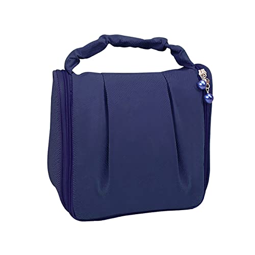 Tainrunse Make-up-Organizer, Aufbewahrung, Kosmetiktasche, einfarbig, wasserabweisend, geräumige Kapazität, kompatibel mit Outdoor, Marineblau von Tainrunse