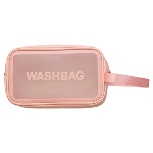 Tainrunse Reise-Kosmetiktasche, Kosmetiktasche, Make-up-Tasche, leicht, tragbar, wasserdicht, Kulturbeutel, wasserdichte Kosmetik-Aufbewahrungstasche für Zuhause, Reisen Rosa M von Tainrunse