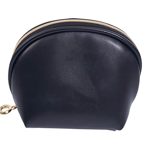 Tainrunse Schmuck-Aufbewahrungstasche, Halbmond-Kosmetiktasche, Reise-Make-up-Tasche, Kunstleder, Lippenstift-Tasche für Mädchen und Damen, Schwarz von Tainrunse