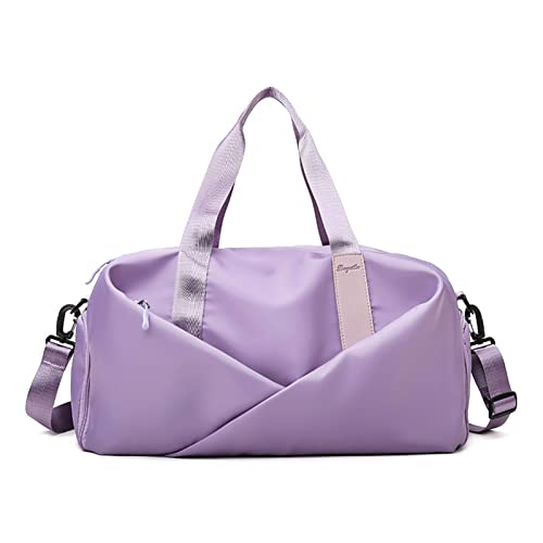 Tainrunse Sporttasche, Turnbeutel, Nass- und Trockentrennung, große Kapazität, Schultertasche für Damen, Hellviolett, Größe L von Tainrunse