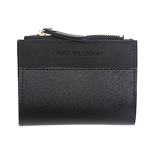 Tainrunse Tragbare Frauen Brieftasche Mini Kurze Multi-Slots Kreditkarte Halter Zipper Schlanke Brieftasche Geldbörse Geld Fall Schwarz von Tainrunse