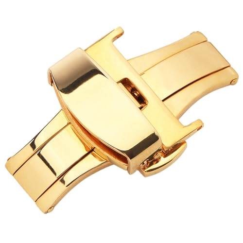 Tainrunse Uhrenschließe Edelstahl Uhrenarmbandschließe Universal Leicht Golden 20mm von Tainrunse