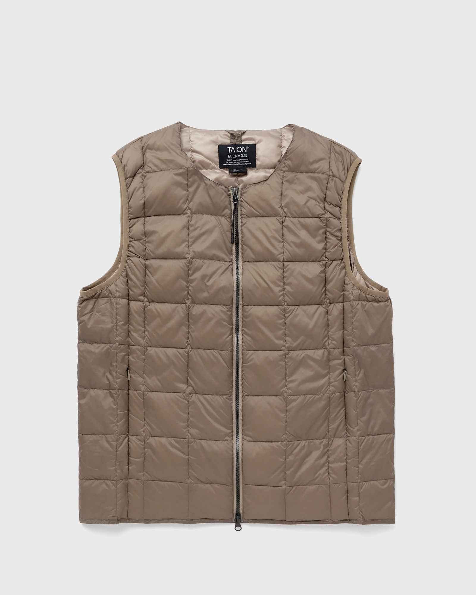 Taion CREW NECK W-ZIP DOWN VEST men Vests brown in Größe:XL von Taion