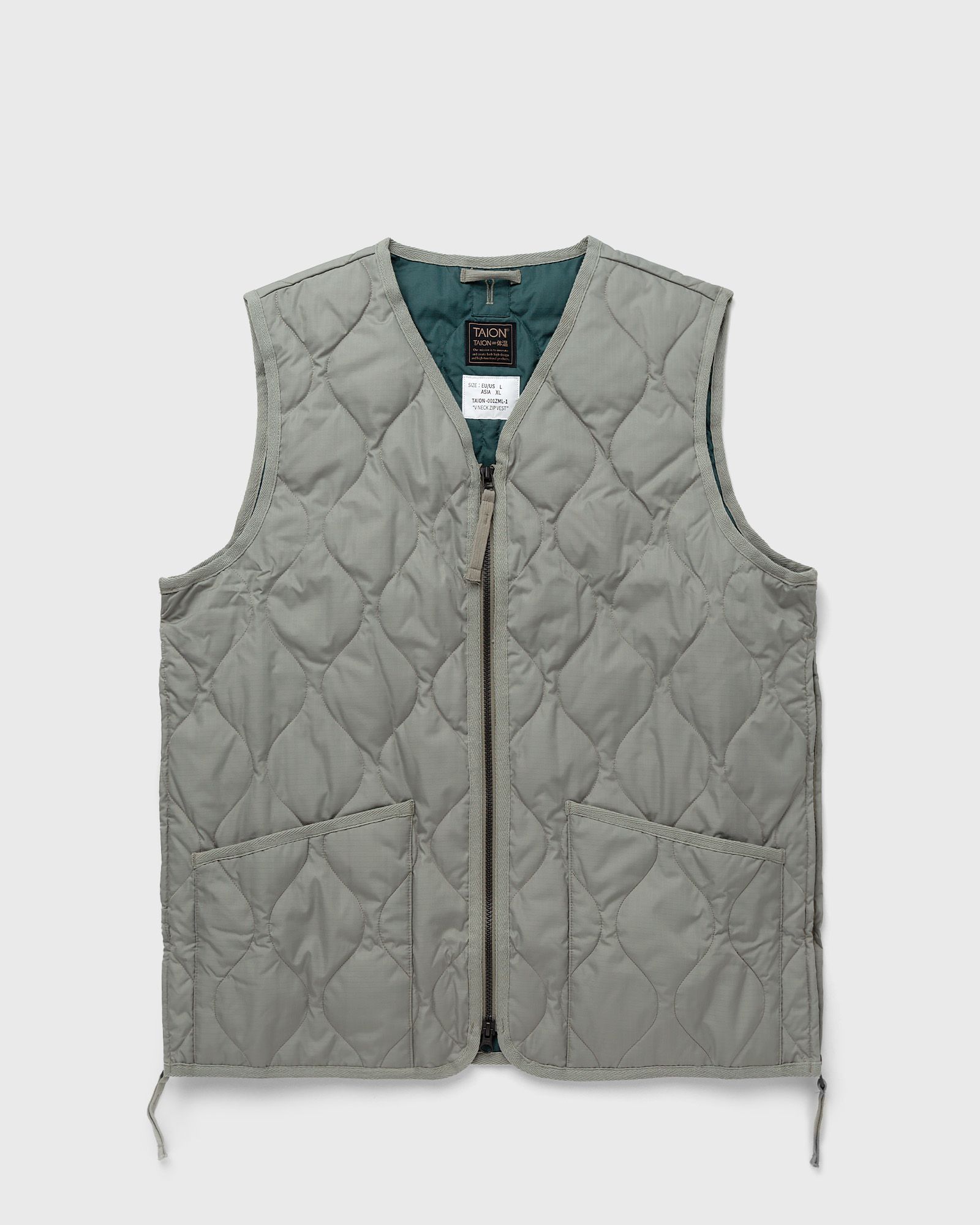 Taion MILITARY ZIP V NECK DOWN VEST men Vests green in Größe:XXL von Taion