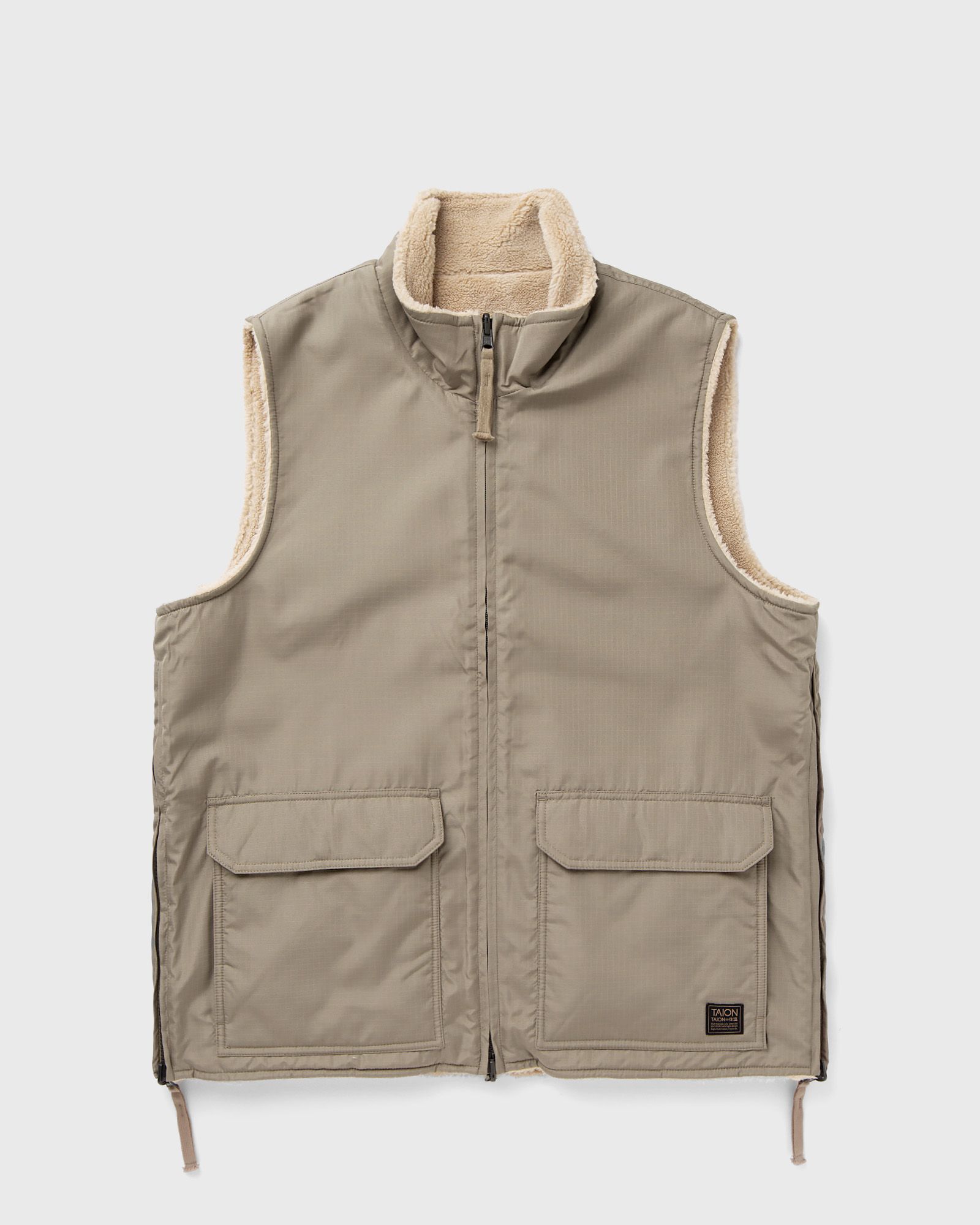 Taion NON DOWN MILITARY REVERSIBLE BOA HI NECK VEST men Vests brown in Größe:M Taion NON DOWN MILITARY REVERSIBLE BOA HI NECK VEST men Vests brown in Größe:M von Taion