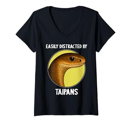 Damen Taipane Taipan T-Shirt mit V-Ausschnitt Damen Taipane Taipan T-Shirt mit V-Ausschnitt von Taipane Taipan Tier Shop