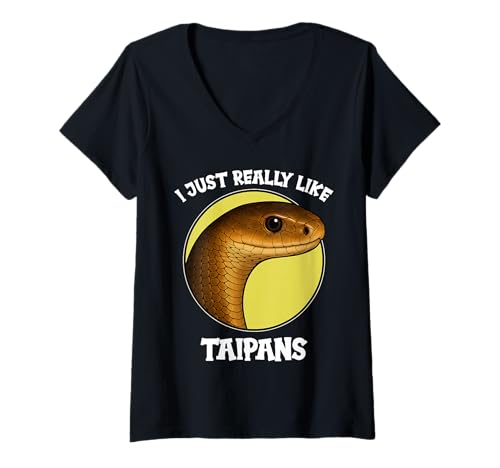 Damen Taipane Taipan T-Shirt mit V-Ausschnitt Damen Taipane Taipan T-Shirt mit V-Ausschnitt von Taipane Taipan Tier Shop