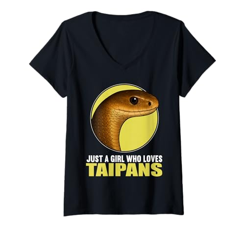Damen Taipane Taipan T-Shirt mit V-Ausschnitt Damen Taipane Taipan T-Shirt mit V-Ausschnitt von Taipane Taipan Tier Shop