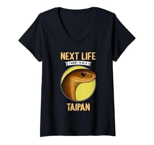 Damen Taipane Taipan T-Shirt mit V-Ausschnitt Damen Taipane Taipan T-Shirt mit V-Ausschnitt von Taipane Taipan Tier Shop