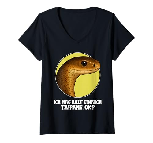 Damen Taipane Taipan T-Shirt mit V-Ausschnitt Damen Taipane Taipan T-Shirt mit V-Ausschnitt von Taipane Taipan Tier Shop