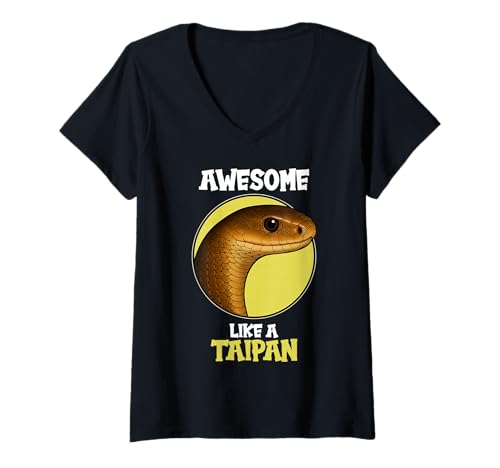 Damen Taipane Taipan T-Shirt mit V-Ausschnitt von Taipane Taipan Tier Shop
