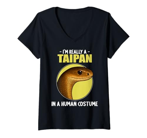 Damen Taipane Taipan T-Shirt mit V-Ausschnitt Damen Taipane Taipan T-Shirt mit V-Ausschnitt von Taipane Taipan Tier Shop